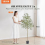 VEVOR Arbre Artificiel Olivier pour Maison Bureau Hôtel Centre Commercial | Plante Artificielle Verte 155 cm en PE, Feuillage Ré