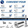 Lpluziyyds Ensemble de douilles universelles multifonctions avec adaptateur de perceuse - Outil universel pour dévisser n'import