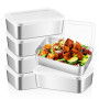 6 Pièces Boite Gouter Inox, 1100 Ml Boîtes De Conservation En Acier Inoxydable, Boîtes De Conservation Avec Couvercle, Boîte De 