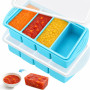 Lot de 2 plateaux de congélation bleus en silicone avec couvercle, grande portion, 4 compartiments profonds, 125 ml et 250 ml, r