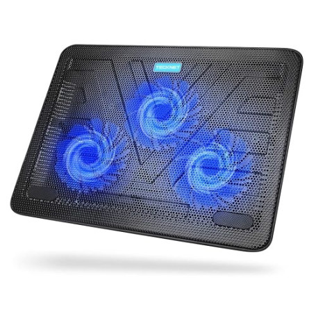 TeckNet Refroidisseurs PC Portable Ordinateur de 12 à 17 Pouces Silencieux Support Ventilé pour Ordinateur Portable avec 2 Ports