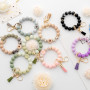 AOKSUNOVA Porte Clef Femme Porte Clé Bracelet Porte Clef Voiture | Porte-clés bracelet en perles de silicone, léger et pratique,