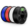 DEEPLEE Filament PLA+ 2.0 1.75mm Noir, Blanc, Rouge, Bleu 4kg | Bobine PLA Plus 2.0 Filament Bundle pour Imprimantes 3D FDM, Hau