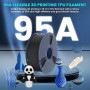 SUNLU 10KG Filament TPU 95A 1.75mm, TPU Flexible Filament Imprimante 3D | Haute vitesse filament flexible TPU 95A, TPU Noir+Blan