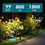 kolpop Lot de 4 Spot Solaire Exterieur, 77 LED Lampe Solaire Exterieur Jardin Puissante avec 3 Modes d'Éclairage, Lumiere Exteri