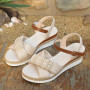 Sandale Femme Ete Confort, Sandales Femme été Plates, Sandals Bohèmes à Talons Hauts Plateforme éPaisse Espadrilles Confortables