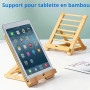 FadyDail Support de Tablette et de Téléphone Portable en Bambou pour Bureau, pour iPhone, iPad, tablettes et Tous Les téléphones
