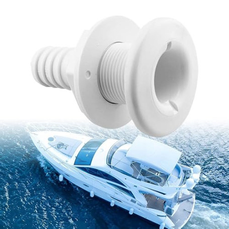 mizikuu Passe Coque Bateau, Raccord de Coque Traversante 1-1/2 Zoll 38mm Bouchon Vidange Bateau ABS Raccord de Tuyau en Plastiqu