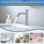 Robinet Temporisé Eau Froide Uniquement, BuntHaus Robinet Poussoir Lavabo | Acier inoxydable 304 avec finition chromée, fermetur