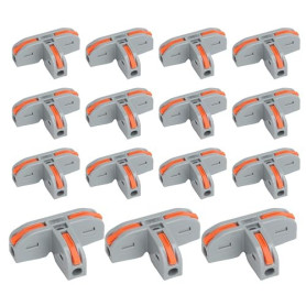 LOLANIUT Lot de 15 connecteur electrique en T à 3 ports pour câbles de 0,5 à 4 mm², domino electrique avec pince ampèremétrique