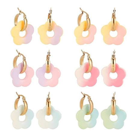 arricraft Boucle D'oreille Acryliques Fleuris Polyvalentes pour Femmes Accessoires de Mode Création de Bijoux