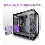 MUSETEX Y6 Boîtier PC, 4 Ventilateurs Non-LED préinstallés, Vue 270° en Verre Trempé, Connectique Type-C, Boîtier PC ATX Mid-Tow