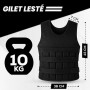 Fitby Gilet lesté 10 kg réglable avec poids amovibles, musculation, noir | Veste lestée pour course, crossfit, calisthénie et st