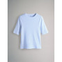 THE SET Femme T-Shirt côtelé à Manches mi-Longues, Lot de 5 | Coupe standard