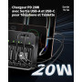 EBL Chargeur de Piles AA AAA 9V NiMH NiCD, PD 20W Chargeur Piles Universel | Rapide Charge, 2 Sortie USB C et Micro USB pour Cha