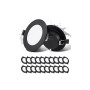 Lot de 20 Spot LED Encastrable Noir 5W, Blanc Froid 6000K, Trous Ø75-90mm | Grebeam Spot Encastrable Noir 90mm, IP44, Ultramince