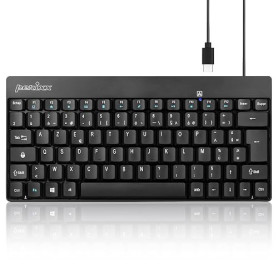 perixx PERIBOARD-422 FR, Mini Clavier Filaire AZERTY USB-C - Noir