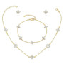 Glimz Parure Bijoux Femme Boucle d'oreille Bracelet Collier avec Zircon | Parure Bijoux Mariage,Ajustable,Parure Bracelet Collie
