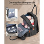 Kono Sac à Dos à Langer Bébé Grande Capacité Maman Papa avec Tapis à Langer | 18 Poches de Rangement, Tapis à Langer Portable, P