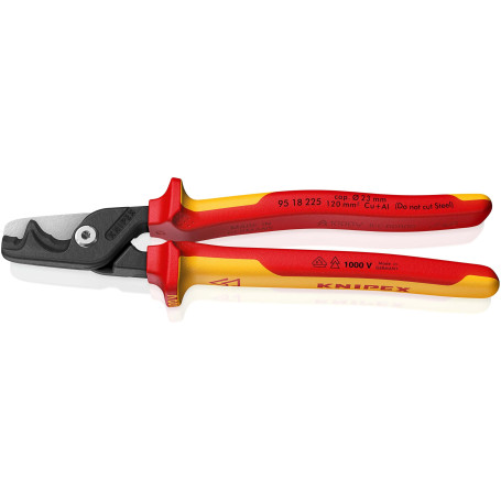 Knipex StepCut XL Coupe-câbles avec coupe par étapes poignée, 95 18 225 | Isolante bi-matière, certifiée VDE 225 mm