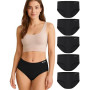 Gladbecke Culotte Femme Bambou Doux - 94% Bambou & 6% Élasthanne, Lot de 5 | Confortable Stretch Slips, Taille Moyenne Élastique