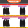 RICHAIR - Tissage Bresilien Boucle 8 Pouces(20.32cm),Tissages Cheveux Humain Lot 3 Pieces,Meches Bresiliennes Naturel Noir 50g/p