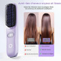 QUMOX Brosse lissante sans fil, brosse lissante portable pour le voyage, mini peigne lissant ionique chaud pour femme, revêtemen