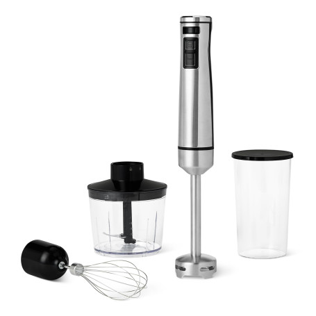 Amazon Basics Mixeur Plongeant Manuel Multivitesse, Accessoires et Cordon d’Alimentation Inclus, 1 000W, Argenté