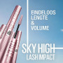 Maybelline New York Sky High Mascara Volume Intense Very Black 7,2ml | Extraits bambou et fibres, Brosse flexible capture chaque