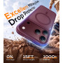 FLLAO Coque pour iPhone 18 Pro Max Magnétique, Bourgogne | Etui Translucide Mat, Compatible avec MagSafe, Protection Militaire, 
