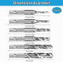 6 Pièces Forets Taraudeurs Combinés M3 M4 M5 M6 M8 M10 Kit | Foret Taraudeur avec Tige Hexagonale, Taraudage avec Revêtement Ant