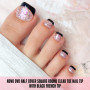 NOVO OVO Lot de 240 faux ongles d'orteils ronds en gel souple avec lignes de guidage d'alignement, faux orteils transparents pré