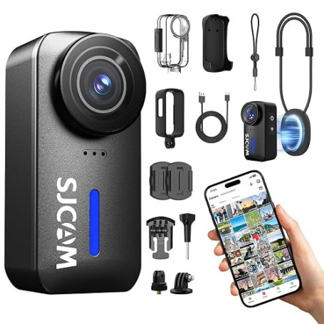 SJCAM C110 Plus Caméra Vlog Sport 4K(0Go),170° FOV Mini Magnétique Bodycam | 120 Min d'autonomie Caméra Corporelle,Stabilisation