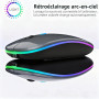 Wowssyo Souris sans fil USB 2,4 GHz - Souris Bluetooth - 1600 DPI - Suivi optique - Rechargeable - LED - Double mode - Pour ordi