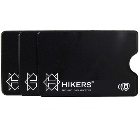 HIKERS Étui Protection Carte bancaire sans Contact Rigide, Lot de 3 Housses Pochettes Anti RFID NFC pour Carte de crédit, Carte