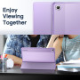 JETech Coque pour Samsung Galaxy Tab A9 Plus 11", Violet Clair | Étui Housse Dos Translucide Fin, Support 3 Volets, Veille/Révei
