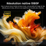 HAPPRUN Vidéoprojecteur Native 1080P avec Bluetooth 5.1 et Son Stéréo Hi‑FI | 4K Compatible・3 Montagearten・200 Zoll・Installation