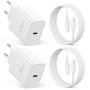 Chargeur USB C 45W, 2-Pack Prise USBC Chargeur Rapide pour Samsung Galaxy S26 S25 Ultra S24 S23 S22 S21 FE A57 A56 A55 A54 A37 A