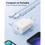 Chargeur USB C 45W, 2-Pack Prise USBC Chargeur Rapide pour Samsung Galaxy S26 S25 Ultra S24 S23 S22 S21 FE A57 A56 A55 A54 A37 A