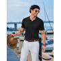 COOFANDY Polo Homme Manches Courtes Tricoté Polo Golf Décontracté T-Shirt Été Slim Fit