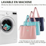 Nexlynk Lot de 3 grands sacs de courses réutilisables, légers et pliables avec poignées, grands sacs fourre-tout écologiques ave