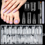 MELLIEX 152 Pièces Capsule Popit Ongle Kit, 5 Styles 15 Tailles Réutilisables Formes à Ongles en Polygel pour Mains & Pieds Débu