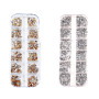 strass ongle nail art a coller 2000Pièces 2 Boîtes manucure Accessoires | Gems à Forme irrégulière deco strass pour Ongles Bijou
