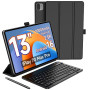 Tablette 13 pouces avec clavier,Tablette Android 16 compatible PC 2-en-1 | 2,5K Tablette tactile compatible SIM 4G LTE,Widevine