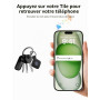 toergy Lot de 4 Coques de Protection en Silicone avec Porte-clés, compatibles avec Le Traceur UGREEN Tracker Tag, Noir, Rouge, B