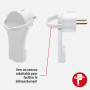Brennenstuhl Rallonge électrique avec fiche Plate et Deux Prises, 3m, Blanc
