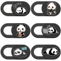 PRESSINART 6Pcs Couvercles Caméra Ordinateur Portable Glissière Protection Webcam Motif Panda Cache Caméra Smartphone Tablette M