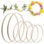 6 Pièces Anneaux en Bambou, 15/20/30 cm Cerceaux en Bois pour Bricolage | Anneaux Attrape Rêve en Bambou, Dreamcatcher Cercle, C