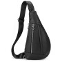 newsbirds Sac de Poitrine pour Hommes en Cuir Véritable Sacs Bandoulière Triangulaire Décontracté Sac de Messager Antivol Polyva