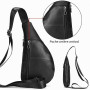 newsbirds Sac de Poitrine pour Hommes en Cuir Véritable Sacs Bandoulière Triangulaire Décontracté Sac de Messager Antivol Polyva